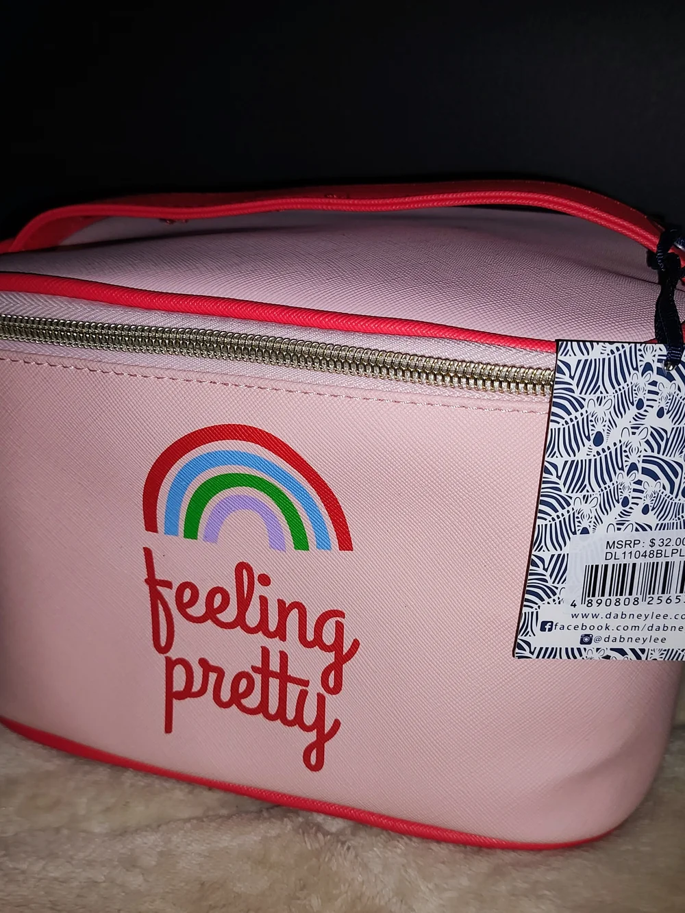 Dabney Lee Pink 'Feeling Pretty' Rainbow Cosmetic Bag